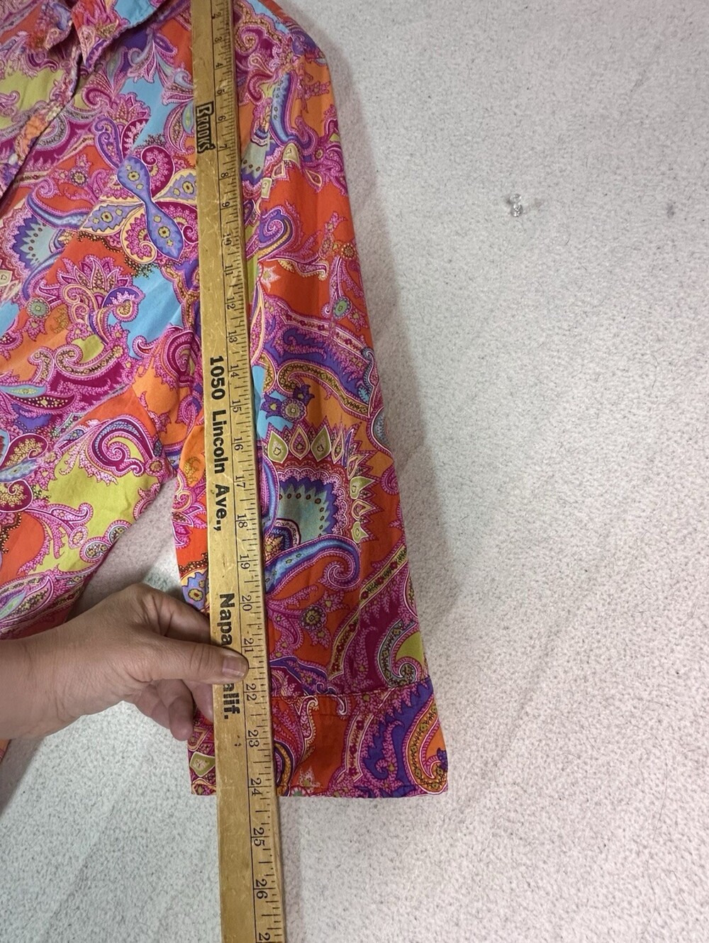 Vintage Chaps Womens Button Up Shirt 3X Colorful Paisley Dopamine Dressing Artsy - Picture 11 of 12